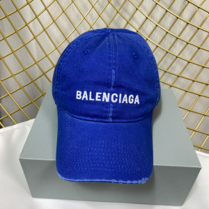 Balenciaga Blue Cotton Baseball Cap Hat 