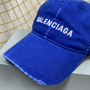 Replica Womens Hats Balenciaga Blue Cotton Baseball Cap Hat A190PP180 AA189146