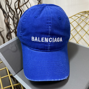Replica Womens Hats Balenciaga Blue Cotton Baseball Cap Hat A190PP180 AA189146