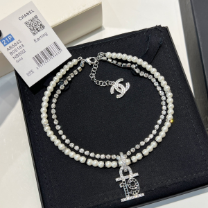 Chanel Crystals 19 Pearls Necklaces Choker AB8959 