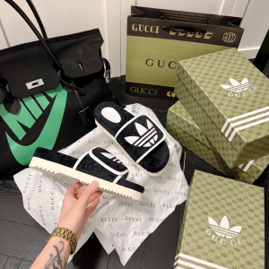 Adidas x Gucci GG Platform Slide Sandal Black GG Cotton Sponge Adidas x Gucci GG Platform Slide Sandal Black GG Cotton Sponge