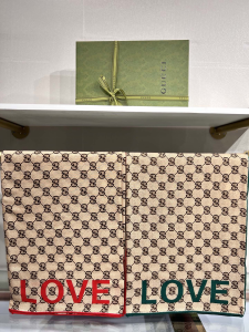 Replica Womens Scarf Gucci GG Love Silk Scarf in Beige 140x140CM A190PP280 AA189509