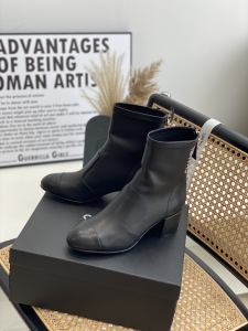 Replica Womens Shoes Chanel Black Leather Ankle Boot 50MM 35 To 41 A151PP580 AA189441