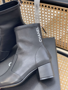 Replica Womens Shoes Chanel Black Leather Ankle Boot 50MM 35 To 41 A151PP580 AA189441