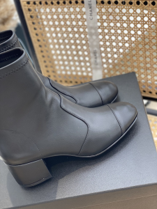 Replica Womens Shoes Chanel Black Leather Ankle Boot 50MM 35 To 41 A151PP580 AA189441