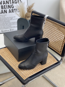 Replica Womens Shoes Chanel Black Leather Ankle Boot 50MM 35 To 41 A151PP580 AA189441