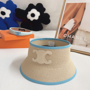 Replica Womens Hats Celine Triomphe Raffia Visor Cap Hat A190PP180 AA189674
