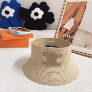 Replica Womens Hats Celine Triomphe Raffia Visor Cap Hat A190PP180 AA189674