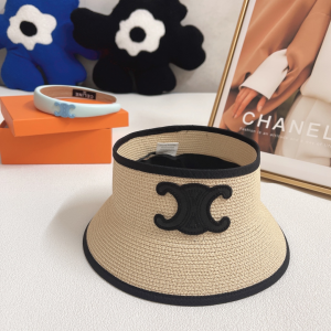 Replica Womens Hats Celine Triomphe Raffia Visor Cap Hat A190PP180 AA189674