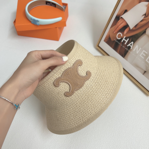 Replica Womens Hats Celine Triomphe Raffia Visor Cap Hat A190PP180 AA189674