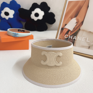 Replica Womens Hats Celine Triomphe Raffia Visor Cap Hat A190PP180 AA189674