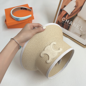 Replica Womens Hats Celine Triomphe Raffia Visor Cap Hat A190PP180 AA189674