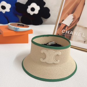 Replica Womens Hats Celine Triomphe Raffia Visor Cap Hat A190PP180 AA189674