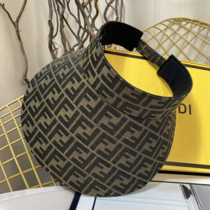 Fendi FF Jacquard Canvas Visor Cap Hat 