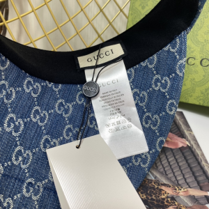 Replica Womens Hats Gucci GG Blue Denim Canvas Visor Cap Hat A190PP180 AA189672