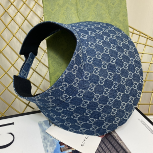 Replica Womens Hats Gucci GG Blue Denim Canvas Visor Cap Hat A190PP180 AA189672