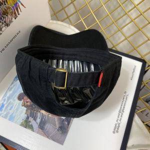 Replica Womens Hats Prada Black Cotton Baseball Cap Hat A190PP180 AA189653