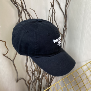 Replica Womens Hats Prada Black Cotton Baseball Cap Hat A190PP180 AA189653