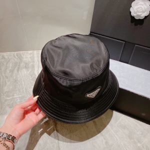 Replica Womens Hats Prada Black Re Nylon Bucket Hat A190PP180 AA189651