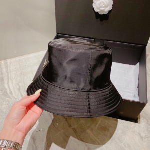 Replica Womens Hats Prada Black Re Nylon Bucket Hat A190PP180 AA189651