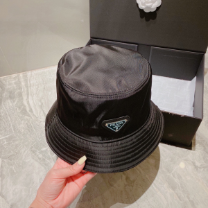 Replica Womens Hats Prada Black Re Nylon Bucket Hat A190PP180 AA189651