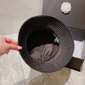 Replica Womens Hats Prada Black Re Nylon Bucket Hat A190PP180 AA189651