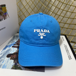 Prada Blue Cotton Baseball Cap Hat 