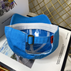 Replica Womens Hats Prada Blue Cotton Baseball Cap Hat A190PP180 AA189657