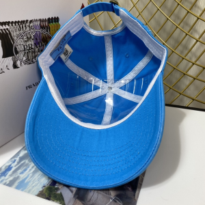Replica Womens Hats Prada Blue Cotton Baseball Cap Hat A190PP180 AA189657
