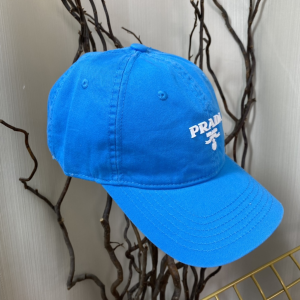 Replica Womens Hats Prada Blue Cotton Baseball Cap Hat A190PP180 AA189657