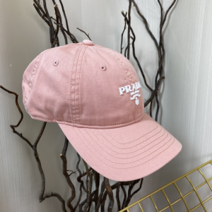 Replica Womens Hats Prada Pink Cotton Baseball Cap Hat A190PP180 AA189655