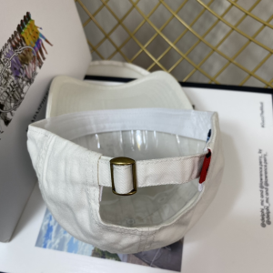 Replica Womens Hats Prada White Cotton Baseball Cap Hat A190PP180 AA189654