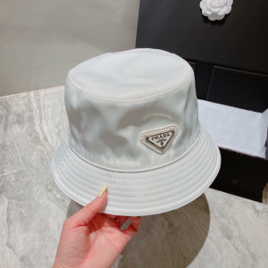Prada White Re Nylon Bucket Hat 