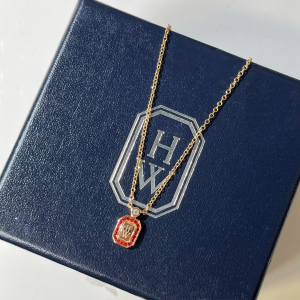 Harry Winston HW Logo Diamonds Necklace 