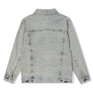 Replica Mens Clothing Gucci Gray GG Denim Jacket SMLXL A215PP380 AA189928