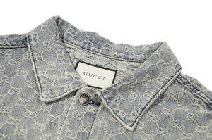 Replica Mens Clothing Gucci Gray GG Denim Jacket SMLXL A215PP380 AA189928