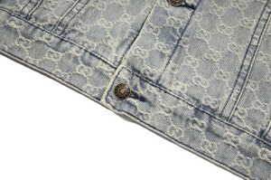 Replica Mens Clothing Gucci Gray GG Denim Jacket SMLXL A215PP380 AA189928