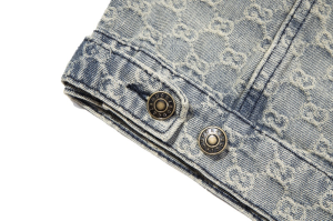 Replica Mens Clothing Gucci Gray GG Denim Jacket SMLXL A215PP380 AA189928