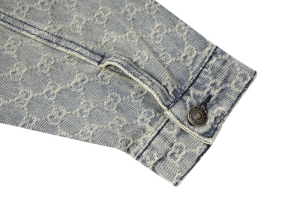 Replica Mens Clothing Gucci Gray GG Denim Jacket SMLXL A215PP380 AA189928