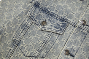 Replica Mens Clothing Gucci Gray GG Denim Jacket SMLXL A215PP380 AA189928