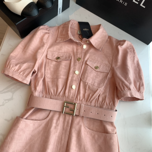 Replica Womens Clothing Fendi Pink FF Logo Shirt Dress SMLXL A198PP880 AA189919