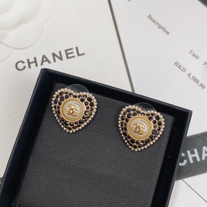Replica Womens Jewelry Chanel CC Logo Heart Earrings A152PP180 AA190132