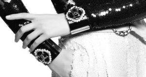 Replica Womens Jewelry Chanel Gold CC Logo Black Bracelets A152PP280 AA190133