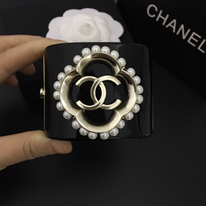 Replica Womens Jewelry Chanel Gold CC Logo Black Bracelets A152PP280 AA190133