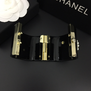 Replica Womens Jewelry Chanel Gold CC Logo Black Bracelets A152PP280 AA190133