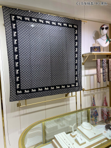 Celine Triomphe Silk Scarf Black 