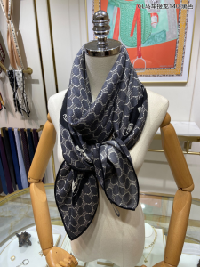 Replica Womens Scarf Celine Triomphe Silk Scarf Black 140x140CM A151PP280 AA190046