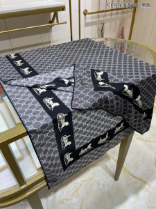 Replica Womens Scarf Celine Triomphe Silk Scarf Black 140x140CM A151PP280 AA190046