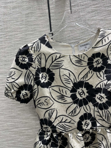 Replica Womens Clothing Chanel CC Logo Leaf Mini Dress in White SML A198PP780 AA190347