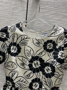 Replica Womens Clothing Chanel CC Logo Leaf Mini Dress in White SML A198PP780 AA190347